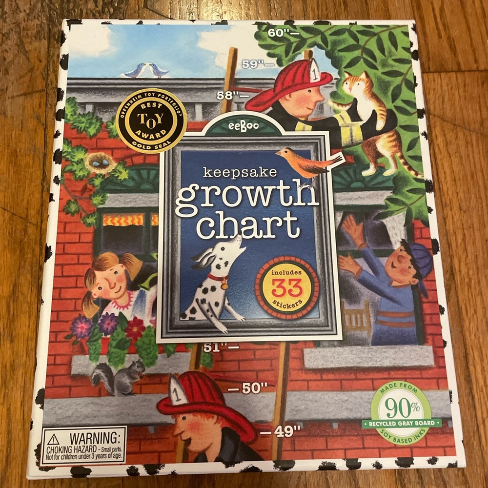 eeBoo Keepsake Growth Chart with Stickers